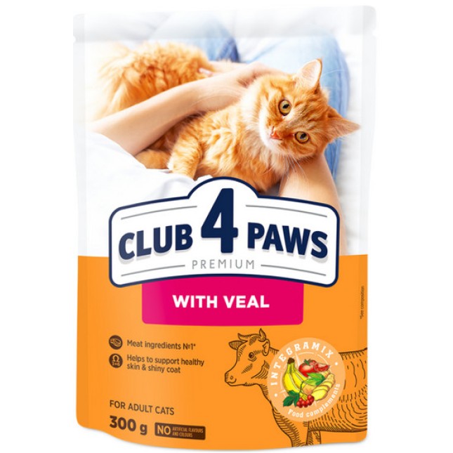 Kormotech Club 4 Paws ξηρή τροφή για ενήλικες γάτες με μοσχάρι Kormotech Club 4 Paws ξηρή τροφή για ενήλικες γάτες με μοσχάρι