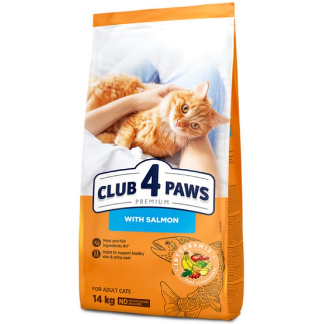 Kormotech Club 4 Paws τροφή για ενήλικες γάτες με σολομό 14kg Kormotech Club 4 Paws τροφή για ενήλικες γάτες με σολομό 14kg