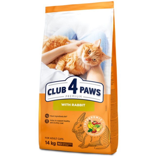 Kormotech Club 4 Paws Πλήρης ξηρή τροφή για ενήλικες γάτες με κουνέλι