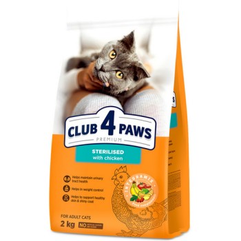 Kormotech Club 4 Paws τροφή για στειρωμένες γάτες με κοτόπουλο 2kg Kormotech Club 4 Paws τροφή για στειρωμένες γάτες με κοτόπουλο 2kg