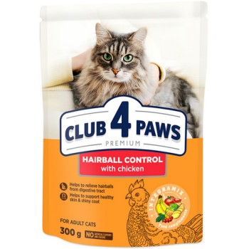 Kormotech Club 4 Paws Πλήρης ξηρή τροφή κατά των τριχόμπαλων για γάτες με κοτόπουλο Kormotech Club 4 Paws Πλήρης ξηρή τροφή κατά των τριχόμπαλων για γάτες με κοτόπουλο