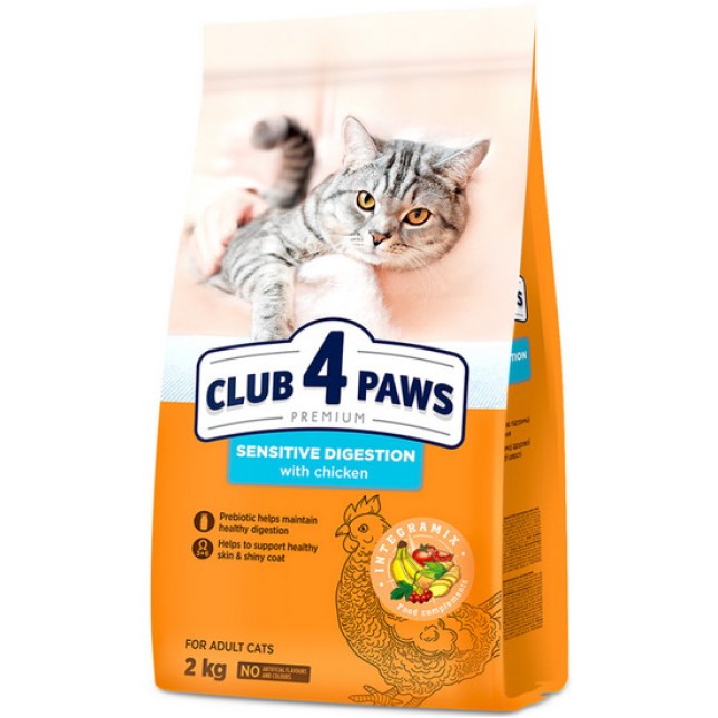 Kormotech Club 4 Paws Πλήρης ξηρή τροφή για γάτες με ευαίσθητο πεπτικό σύστημα με κοτόπουλο Kormotech Club 4 Paws Πλήρης ξηρή τροφή για γάτες με ευαίσθητο πεπτικό σύστημα με κοτόπουλο
