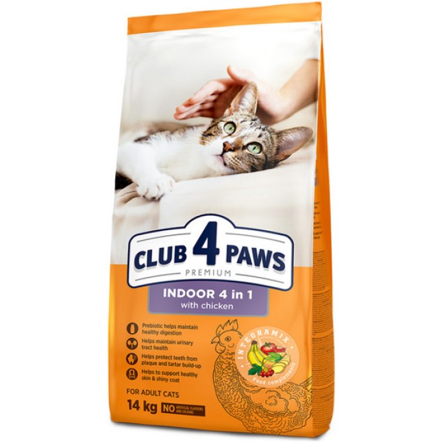Kormotech Club 4 Paws τροφή για γάτες που ζουν μέσα στο σπίτι με κοτόπουλο 14kg Kormotech Club 4 Paws τροφή για γάτες που ζουν μέσα στο σπίτι με κοτόπουλο 14kg