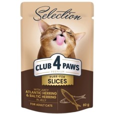 Kormotech Club 4 Paws υγρή τροφή για ενήλικες γάτες με ρέγγα σε ζελέ 80gr Kormotech Club 4 Paws υγρή τροφή για ενήλικες γάτες με ρέγγα σε ζελέ 80gr