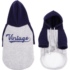 Glee Φούτερ Vintage με κουκούλα γκρι-μπλε 6XL 65cm Glee Φούτερ Vintage με κουκούλα γκρι-μπλε 6XL 65cm