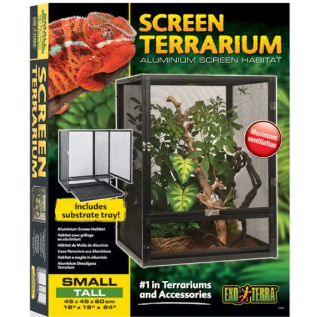 Exo Terra Ψηλό terrarium από μαύρο ανδρωμένο αλουμίνιο Small 45x45x60cm Exo Terra Ψηλό terrarium από μαύρο ανδρωμένο αλουμίνιο Small 45x45x60cm