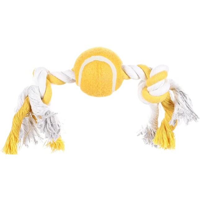 Karlie Μπάλα τένις με βαμβακερό σχοινί 30cm 1τμχ Karlie Μπάλα τένις με βαμβακερό σχοινί 30cm 1τμχ