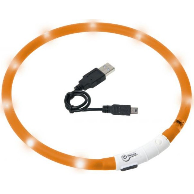 Karlie Visio σιλικονούχο πορτοκαλί LED περιλαίμιο 20 - 70 cm Karlie Visio σιλικονούχο πορτοκαλί LED περιλαίμιο 20 - 70 cm