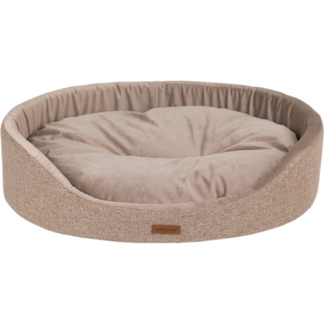 Amiplay-Κρεβάτι οβάλ SIENNA, Μπεζ M 52x44x14cm Amiplay-Κρεβάτι οβάλ SIENNA, Μπεζ M 52x44x14cm