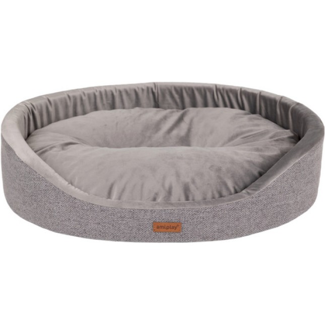 Amiplay-Κρεβάτι οβάλ SIENNA, Γκρι L 58x50x15cm Amiplay-Κρεβάτι οβάλ SIENNA, Γκρι L 58x50x15cm