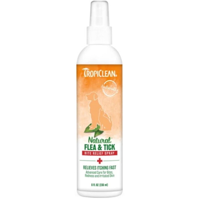 TropiClean καταπολεμά κνησμό, ερυθρότητα και ερεθισμό από τα τσιμπήματα ψύλλων-κροτώνων 236ml TropiClean καταπολεμά κνησμό, ερυθρότητα και ερεθισμό από τα τσιμπήματα ψύλλων-κροτώνων 236ml
