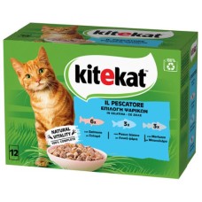 Kitekat Πλήρης τροφή για ενήλικες γάτες με επιλεγμένα επιλεγμένα ψαρικά σε ζελέ 12 x 85gr Kitekat Πλήρης τροφή για ενήλικες γάτες με επιλεγμένα επιλεγμένα ψαρικά σε ζελέ 12 x 85gr