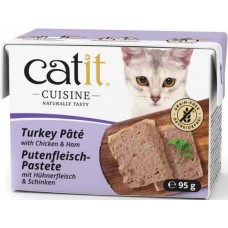Catit υγρή τροφή γάτας Cuisine Πατέ γαλοπούλας με ζαμπόν κοτόπουλου 95gr