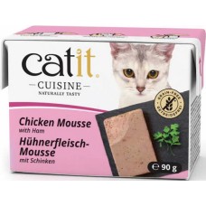 Catit υγρή τροφή γάτας Cuisine Μους κοτόπουλο με ζαμπόν 90gr