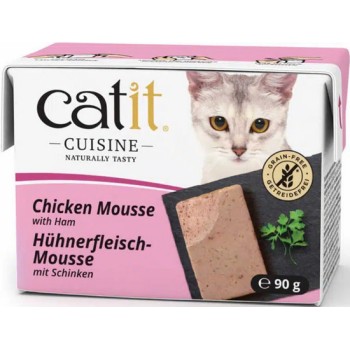 Catit υγρή τροφή γάτας Cuisine Μους κοτόπουλο με ζαμπόν 90gr