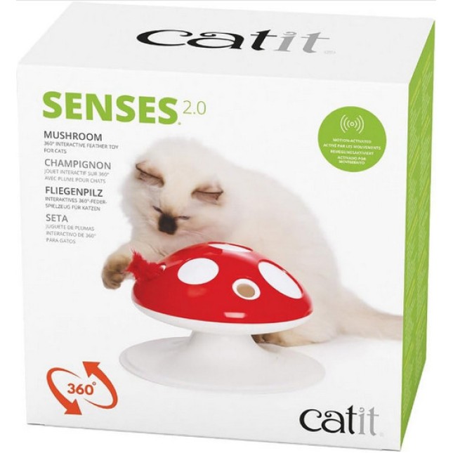 Catit Διαδραστικό παιχνίδι με φτερά για γάτες Senses 2.0 Mushroom κρατά τη γάτα σας σε εγρήγορση