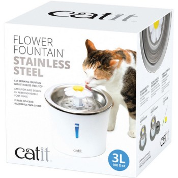 Catit Ποτίστρα γάτας Σιντριβάνι w. Stainless Steel Top επάνω κάλυμμα από ανοξείδωτο ατσάλι Catit Ποτίστρα γάτας Σιντριβάνι w. Stainless Steel Top επάνω κάλυμμα από ανοξείδωτο ατσάλι