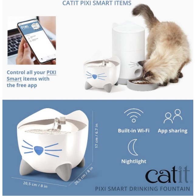 Catit Έξυπνο σιντριβάνι ποτίστρα γάτας Pixi, επάνω κάλυμμα από ανοξείδωτο ατσάλι 20,5x20,5x17cm Catit Έξυπνο σιντριβάνι ποτίστρα γάτας Pixi, επάνω κάλυμμα από ανοξείδωτο ατσάλι 20,5x20,5x17cm