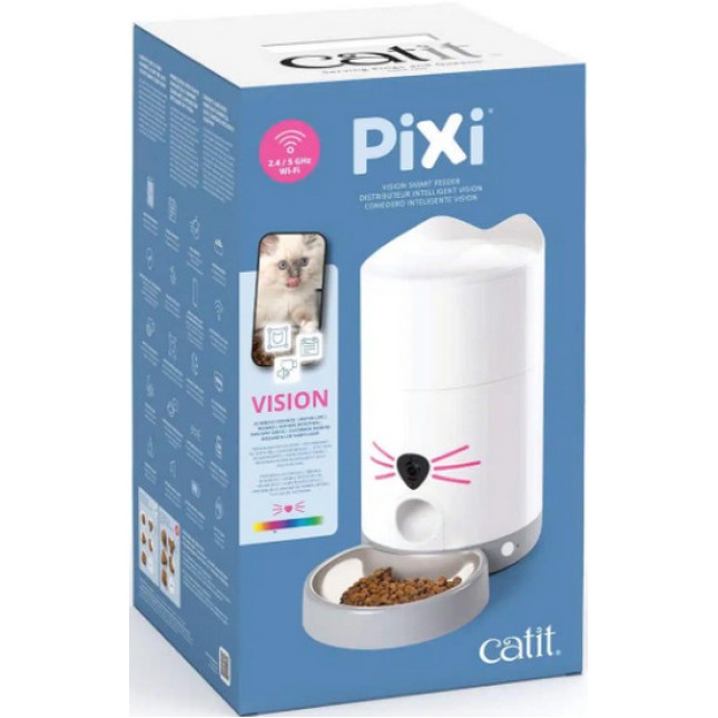 Catit Έξυπνος τροφοδότης ξηρής τροφής για γάτες Pixi διαθέτει μια ενσωματωμένη κάμερα & μικρόφωνο Catit Έξυπνος τροφοδότης ξηρής τροφής για γάτες Pixi διαθέτει μια ενσωματωμένη κάμερα & μικρόφωνο
