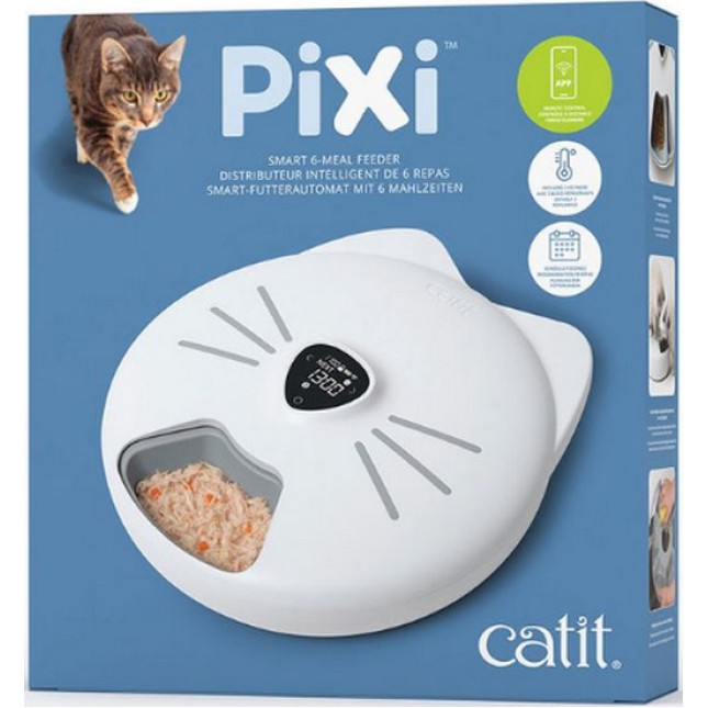 Catit Τηλεχειριζόμενος αυτόματος τροφοδότης Pixi Smart 6 γευμάτων για γάτες 32x34,5x9,2cm