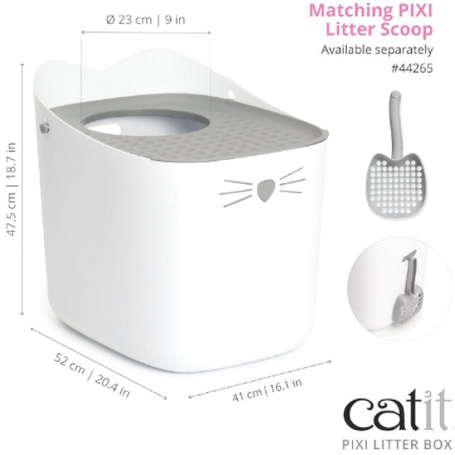 Catit ανοικτή τουαλέτα γάτας Pixi Box, γκρι 52x41x47,5cm Catit ανοικτή τουαλέτα γάτας Pixi Box, γκρι 52x41x47,5cm