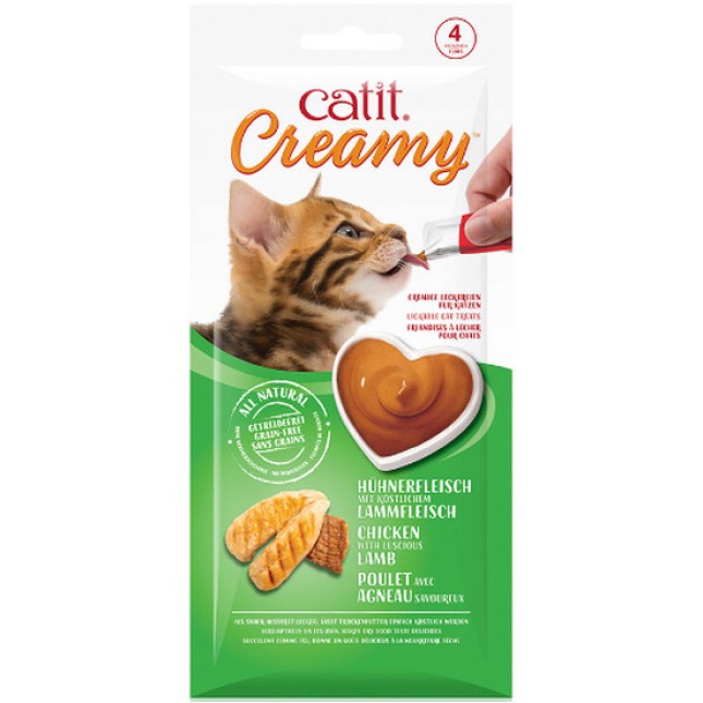 Catit Creamy λιχουδιά για γάτες με κοτόπουλο & αρνί 4x10g Catit Creamy λιχουδιά για γάτες με κοτόπουλο & αρνί 4x10g