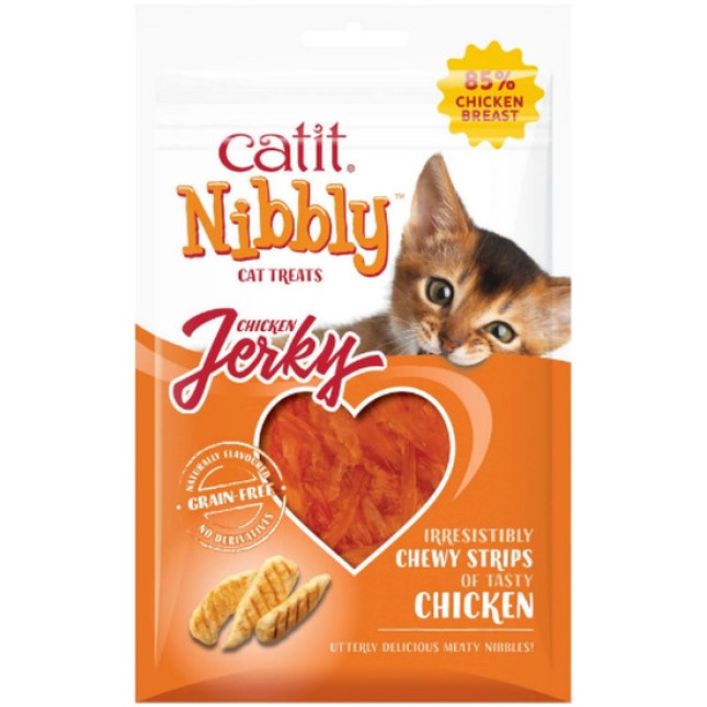 Catit λιχουδιές Nibbly Jerky για γάτες, με κοτόπουλο 30g Catit λιχουδιές Nibbly Jerky για γάτες, με κοτόπουλο 30g
