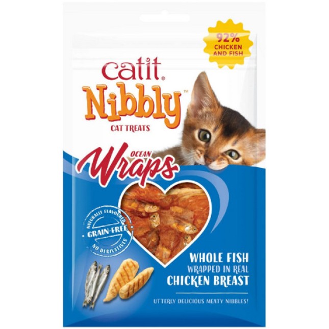 Catit λιχουδιές Nibbly Wraps για γάτες, με κοτόπουλο & ψάρι 30g Catit λιχουδιές Nibbly Wraps για γάτες, με κοτόπουλο & ψάρι 30g