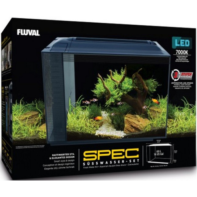 Fluval ενυδρείο Spec XV μαύρο 60L-.16 Gal. 55,5x45x29 cm Fluval ενυδρείο Spec XV μαύρο 60L-.16 Gal. 55,5x45x29 cm