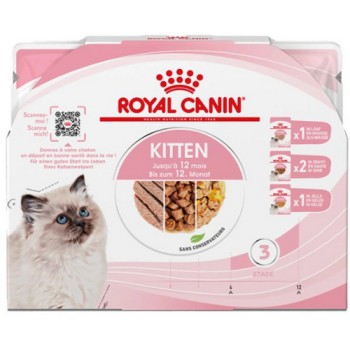 Royal Canin 4 φακελάκια υγρής τροφής: 2 Gravy, 1 Loaf, και 1 Jelly για γάτες από 4 - 12 μηνών 4x85gr Royal Canin 4 φακελάκια υγρής τροφής: 2 Gravy, 1 Loaf, και 1 Jelly για γάτες από 4 - 12 μηνών 4x85gr