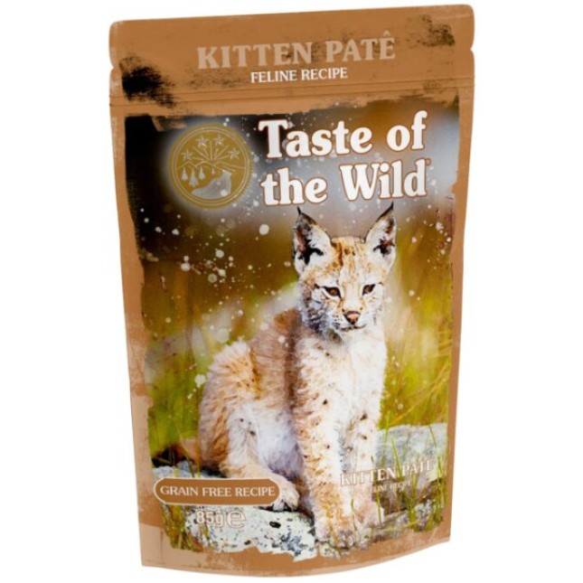 Taste of the wild Πλήρης υγρή τροφή για γατάκια, όλων των φυλών σε μορφή πατέ κοτόπουλο 85gr