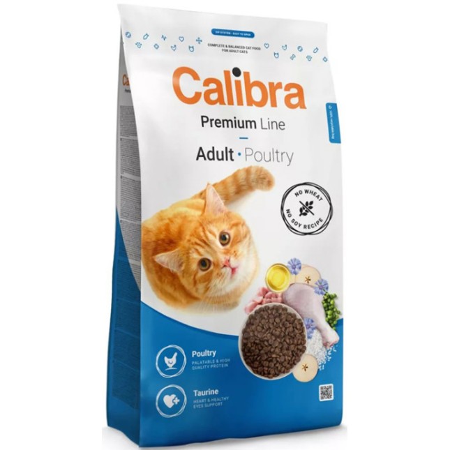 Calibra Cat Πλήρης και ισορροπημένη τροφή για ενήλικες γάτες με πουλερικά Calibra Cat Πλήρης και ισορροπημένη τροφή για ενήλικες γάτες με πουλερικά