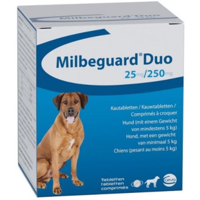 Milbeguard Duo 25-50 Kg αποπαρασιτικά δισκία 25mg/250 mg για μεγαλόσωμους σκύλους Milbeguard Duo 25-50 Kg αποπαρασιτικά δισκία 25mg/250 mg για μεγαλόσωμους σκύλους