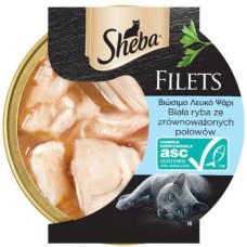 Sheba Πλήρης τροφή για ενήλικες γάτες με λευκό ψάρι 60gr