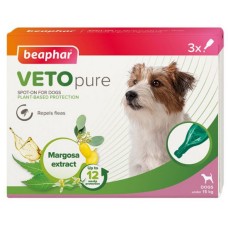 Beaphar Veto pure με εκχυλίσματα Margosa και ευκάλυπτου Citriodora S  <15 kg  3αμπούλες