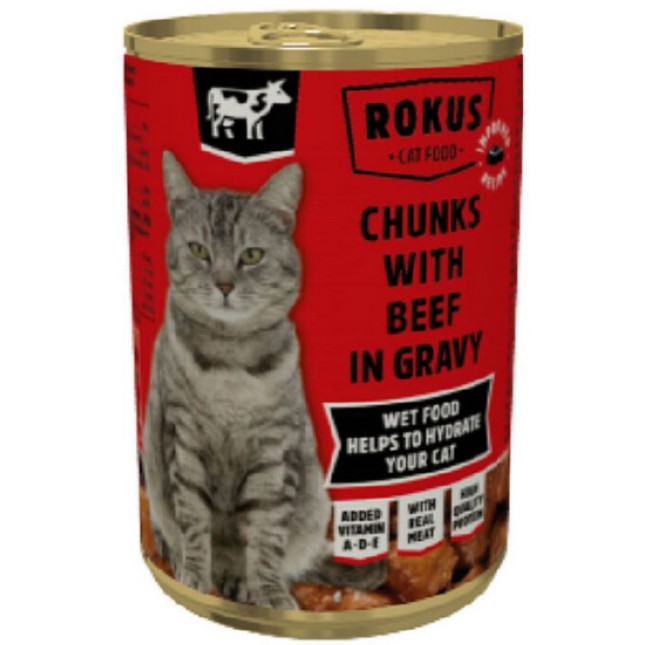 Rokus Κονσέρβα Γάτας με μοσχάρι 415gr