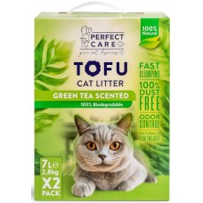Perfect Care Άμμος υγιεινής από Tofu με άρωμα πράσινο τσάι 2 x 7L Perfect Care Άμμος υγιεινής από Tofu με άρωμα πράσινο τσάι 2 x 7L