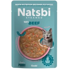 Natsbi Πλήρης τροφή για ενήλικες γάτες και γατάκια με βοδινό 80g