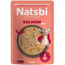 Natsbi Πλήρης τροφή για ενήλικες γάτες και γατάκια με σολομό 80g