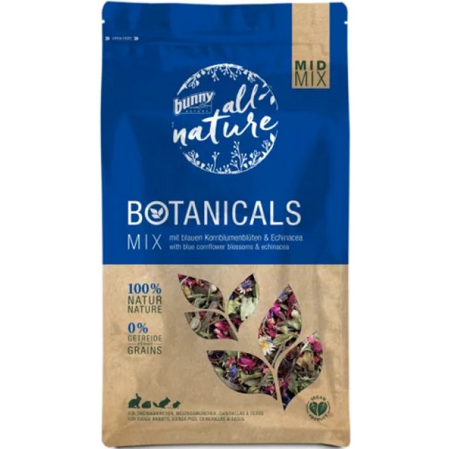 Bunny Nature Botanicals Mid Mix Συμπληρωματική τροφή για κουνέλια, ινδικά χοιρίδια, τσιντσιλά Bunny Nature Botanicals Mid Mix Συμπληρωματική τροφή για κουνέλια, ινδικά χοιρίδια, τσιντσιλά