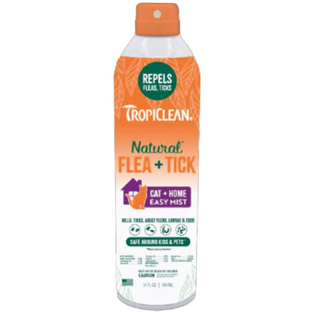 TropiClean Flea & Tick Σπρέι για γάτες ενάντια στους ψύλλους, κουνούπια ακάρεα και τσιμπούρια 414ml TropiClean Flea & Tick Σπρέι για γάτες ενάντια στους ψύλλους, κουνούπια ακάρεα και τσιμπούρια 414ml